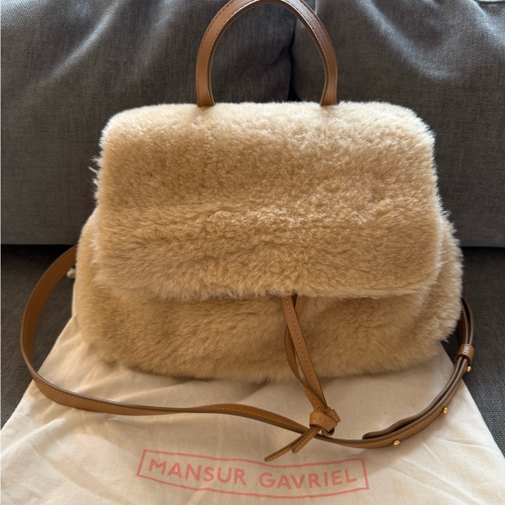 Mansur Gavriel Shearling Lady Bag in Camelo